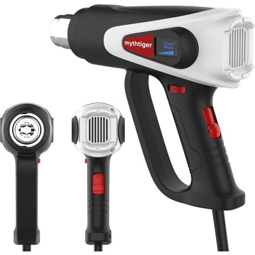 Heat Gun 2000W Heavy Duty Hot Air Gun with 2-Temp Settings (60-650) for Shrinking PVC Crafts Stripping Paint Shrink Wrapping