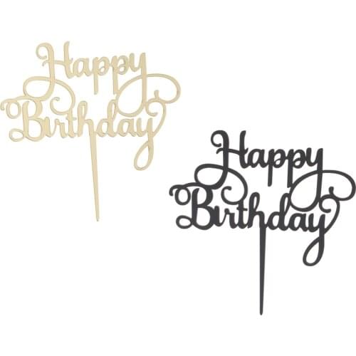 Happy Birthday Cake Topper Mirror Cake Party Decoration Gift Acrylic Photo Prop