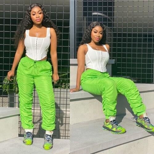 Street sweatpants 2021 new ladies stacking sweatpants ladies plus size high waist pants Korean casual summer overalls