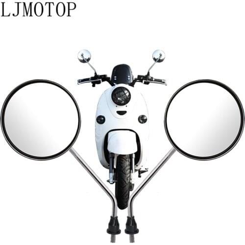 Motorcycle Back View Mirror Electric Bicycle Mirrors Moped Side Mirror Round For BMW