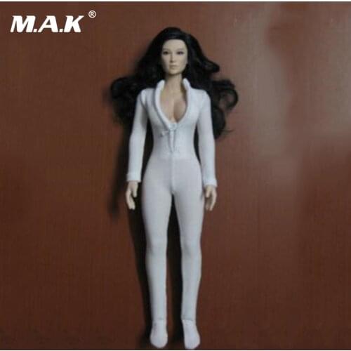 Female Clothes 1/6 White Women Slim Tight Stretch Leotard for12" Action Figure Body