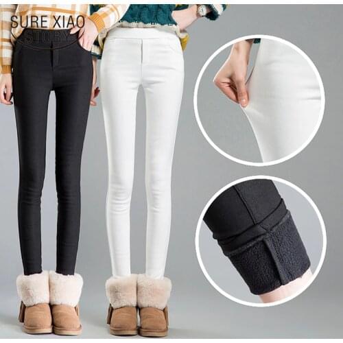High Waist Pants Women 2021 Winter Warm Work Suit Pencil Pants Capris Plus Size Ladies Formal Trousers Dropshipping 7833 50