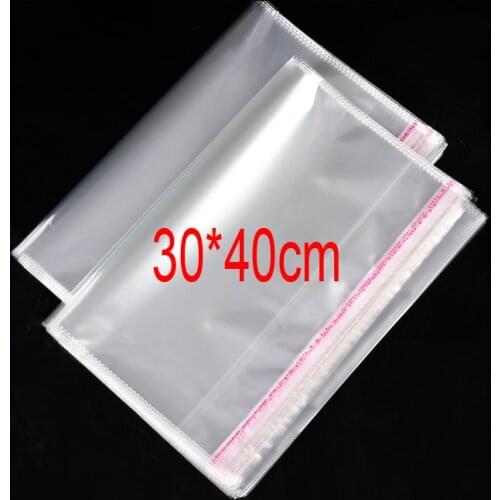 100 Pieces Clear Apparel Bags Self Seal Plastic Bags Wedding Party Opp Gift Bag Adhesive Bags for T-Shirt and Clothes