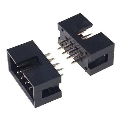 100 Pcs Shrouded Box Header IDC Socket 2.54MM 2x4 Position 8 P Straight Male Square Pin 0.64MM 2 Rows 2.54 Through Hole DIP