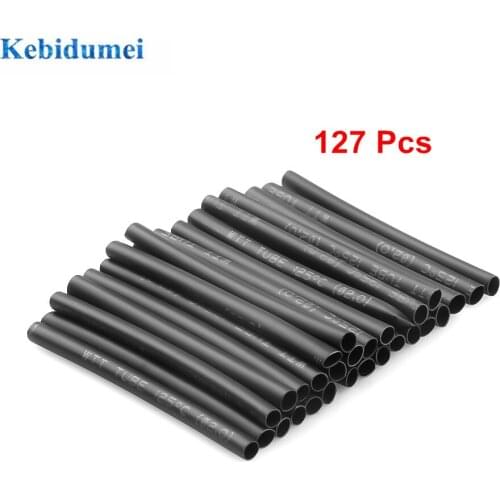 127 Pcs Heat Shrink Sleeving Tube Tube Assortment Kit Electrical Connection Electrical Wire Wrap Cable Waterproof Shrinkage 2:1