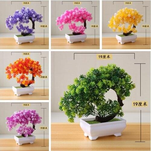 2PCS 19x19cm Home Accessories Decoration Green Eucalyptus Tree Artificial Plants Bonsai Bedroom Living Room Plantas Artificiales