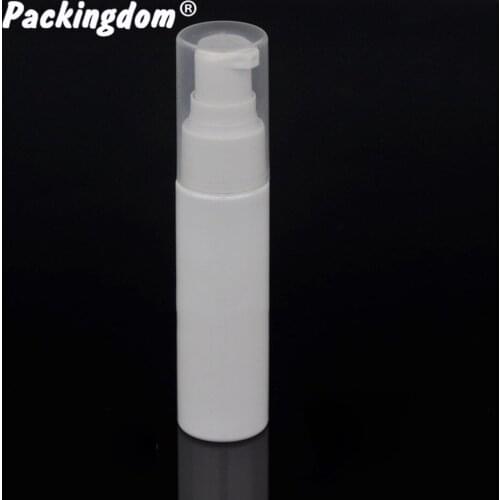 40pcs Plastic Lotion Bottle Pump White Travel Cosmetic Packaging Tube Refillable Emulsion Container Bottles Clear Nozzle 30ml