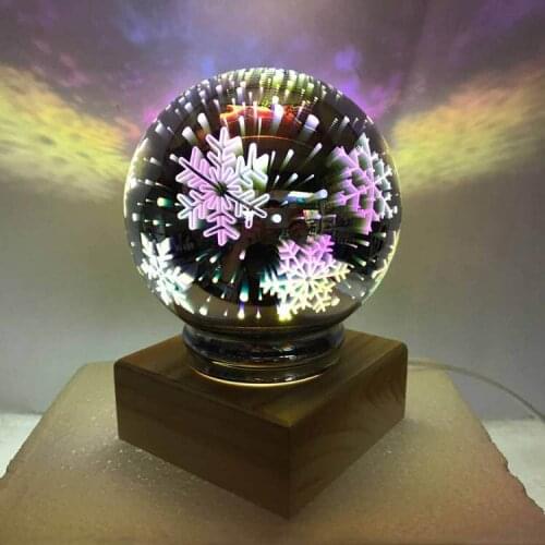 5 inch Magic Ball Colorful glass ball lamp 3d Starry Sky Night light USB power For kids Bedroom Decoration Christmas