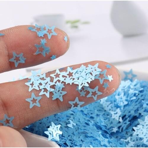 5mm PET Ultrathin Hollow Star Sequins DIY Glitter Paillettes for Nails Art manicure,wedding confetti,Make up Accessories 10g