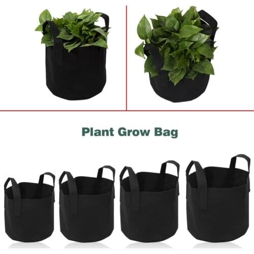5Pcs 3/5/7/10 Gallon Grow Bags Felt Grow Bag Gardening Fabric Grow Pot Vegetable Growing Planter Garden Flower Planting Pots