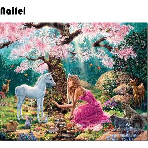 The Tree of Life diamond embroidery full laid diamond painting 5d rhinestones diamond mosaic cross stitch kits unicorn and girl