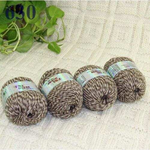 Free Shipping 4X50g balls High quality 100% pure cashmere luxury warm soft hand knitting yarn Khaki Beige Multi 233-630-4