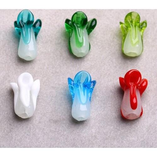 22mm*13mm 10pcs DIY Jewelry Making Accessories Cabbage Lampwork Glass Beads Fashion Jewelry Findings Handmade Lampwork Beads
