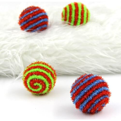 Diameter 5cm Kitten Cat Interactive Toys Sound Ball Cat Play Chewing Rattle Scratch Catch Ball Cat Exrecise Toy Balls
