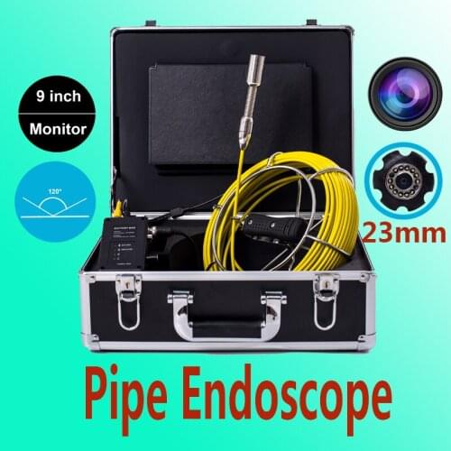 9Inch Large LCD Pipe Endoscope Inspection Camera 23mm IP68 Waterproof Drain Sewer Pipeline Inspection Equipment