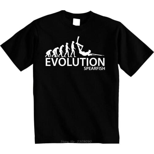 Fashion O-Neck Tshirt Homme Spearfishing T-Shirt | Evolution Of Scuba Diver Spearfishing Tshirt Men Cotton T Shirt Tees Harajuku