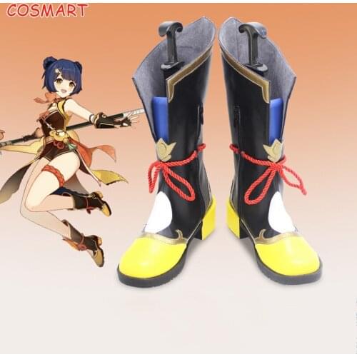 Genshin Impact Xiangling Boots Xiang Ling Halloween Cosplay Shoes High Heels For Women Girls 2020 New Hot Game