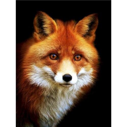 Gatyztory 60x75cm Frame Fox DIY Painting By Numbers Handpainted Animal Oil Painting Modern Home Art Canvas Colouring