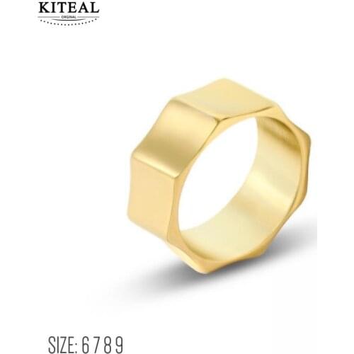 ITEAL Vintage Love Gold color size 6 7 8 Female Friend womens rings Reduced Geometry, Russ men ring fine fashion jewelry