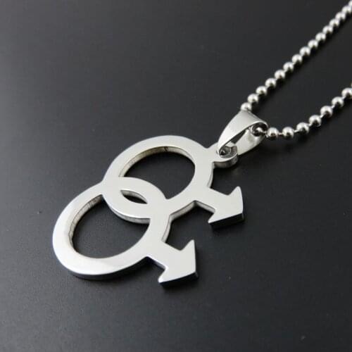 Stainless Steel Lesbian Gay Pride Necklaces Pendants, Stainless Steel Women Pendant Fashion Love Gift Party Jewelry