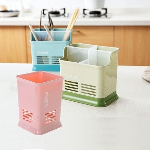 Spoon Chopsticks Fork Plastic Storage Box Rack Multifunction Cutlery Holder Kitchen Countertop Box Flatware Drain Storage Rack
