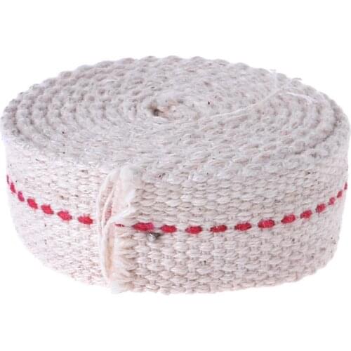 2-10Rolls Premium Oil Lamp Mate Flat Cotton Oil Lantern Kerosene Lamp Wick Red Stitch 0.79in Wide 3.3ft Roll