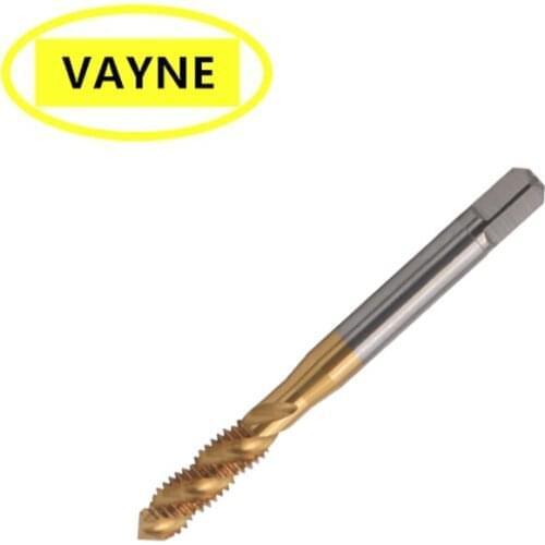 VAYNE HSSE American system Spiral Fluted Taps Fine Thread screw Metric Tin Coated UNF3-56/6-40 /8-36/12-28 UNS10-48/12-32