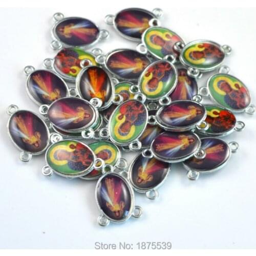 Fashion jesus merciful popular center medal 3 holes connector used in rosary