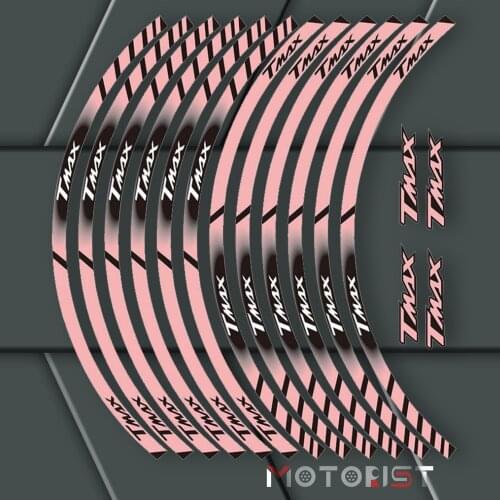 A set of 12pcs high quality motorcycle wheel decals waterproof Reflective stickers rim stripes For Yamaha TMAX 500 530