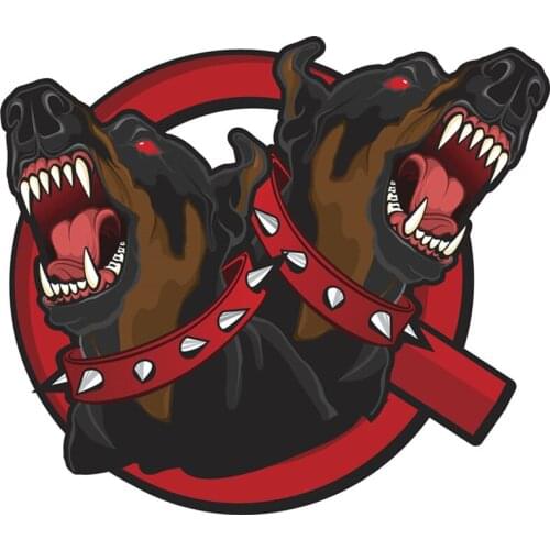 Angry Doberman Pinscher Dog Breeds Car Stickers Cover Scratches Waterproof PVC Car Window Body Decorative Stickers Accessories