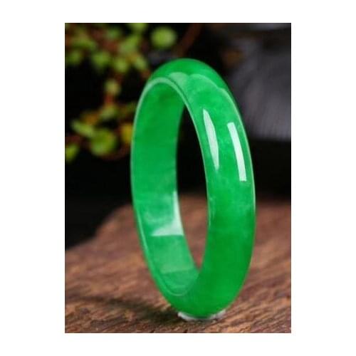 Natural Emerald Green Jadeite Jade Bangle Bracelet Handmad(Certificate delivery)