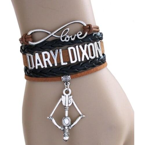 NEW ARRIVED Infinity Bracelet Love DARYL DIXON Crossbow Bracelet Walking Dead Bracelet High Quality Custom Drop Shipping