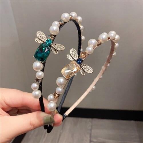 New Fashion Bee Headband Pearl Designer Hairbands for Women Girls Crystal Rhinestone Head Hair Hoop Head Band Hair Accessories