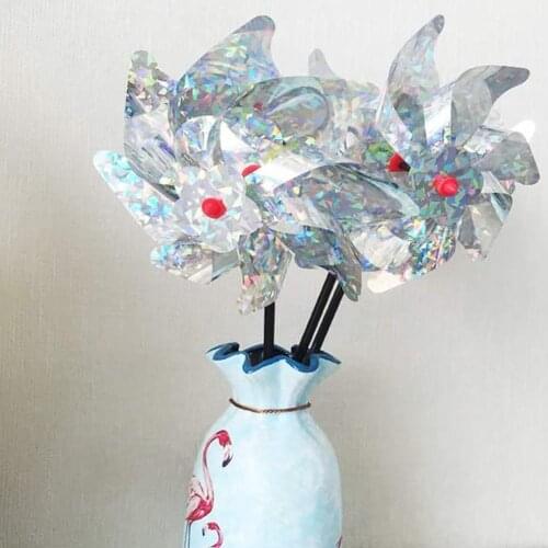 1 Pcs Bird Repellent Pinwheels Reflective Sparkly Pin Wheels Bird Deterrent For Garden Lawn Courtyard