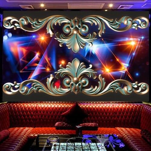 Custom Wallpaper 3D Stereoscopic Embossed Color Lines Creative Large Mural Restaurant Coffee Shop KTV Bar Wall Decor Painting