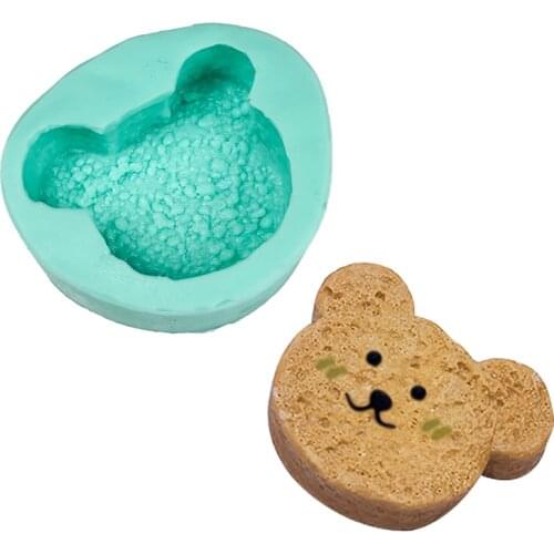 PRZY Bear Head Fondant Mould Chocolate Baking Simulation Bread Mold Soap Molds Handmade Silicone Molds Mousse Clay Resin Candle