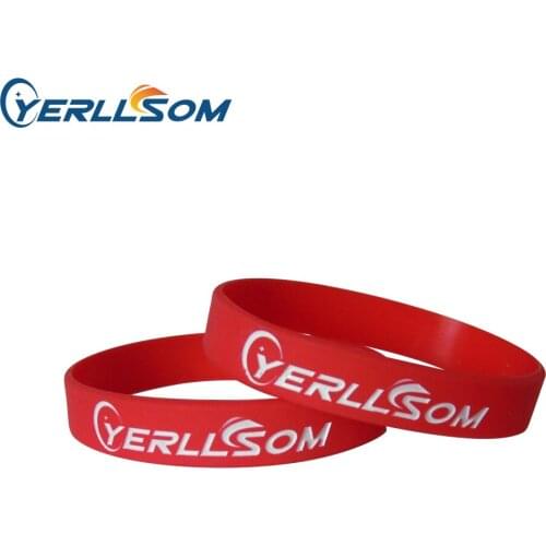 YERLLSOM 100PCS/Lot High Quatlity Customized Rubber Silicone Bracelets with ink injected personal LOGO for events YS20052902