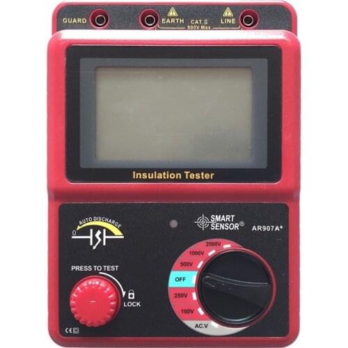 Smart Sensor AR907A+ 100-2500V Digital High Voltage Insulation Resistance Tester Megohmmeter AC/DC Voltage Tester Ohm Meter