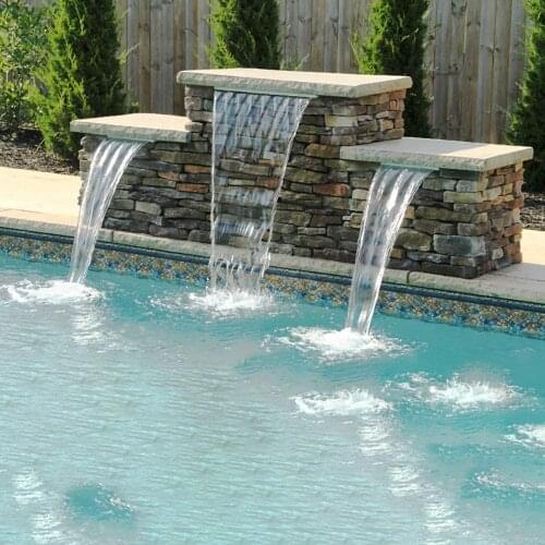 Discounted swimming pool spa equipment stainless steel fountains waterfall wall mounted Outdoor Pond water spillway fountain