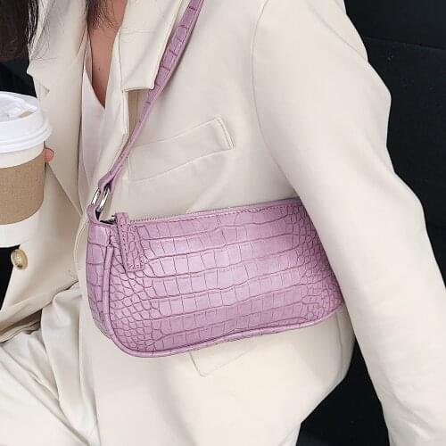 Stone Pattern PU Leather Shoulder Bags For Women 2021 Solid Color Lady Handbags And Purses Female Small Clutch Travel Handbag