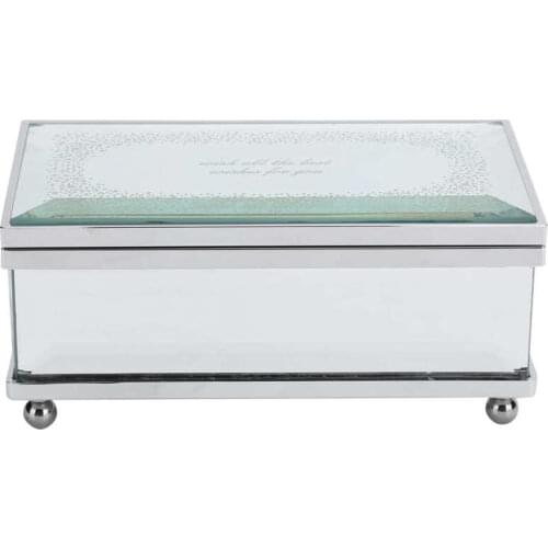 Retro Glass Mirror Music Box Musical Jewelry Storage Case for Girlfriend Birthday Valentines Day Gift