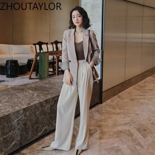 Женские двубортные пиджаки ZHOUTAYLOR China At AliExpress