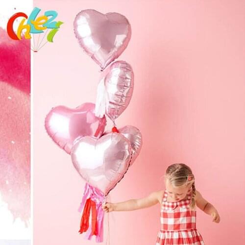 10PCS Baby Shower 18 inch Pink White Helium Foil Balloons Wedding Love Happy Birthday Party Supplies 1st Party Decor Air Ball