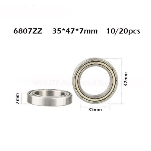 10pcs or 20pcs 6807 6807ZZ 6807z 6807-2Z 6807Z 6807z ZZ RS RZ 2RZ Deep Groove Ball Bearings 35 x 47 x 7mm High Quality