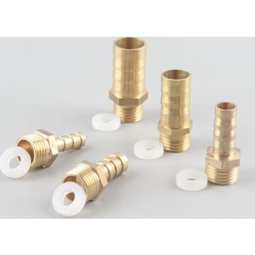 3pcs Brass Tube Male Thread Adapter 1/4 inch To 6mm 8mm 10mm 12mm 14mm Garden Hose Connector For Aquarium Pump Fish Tank Garden