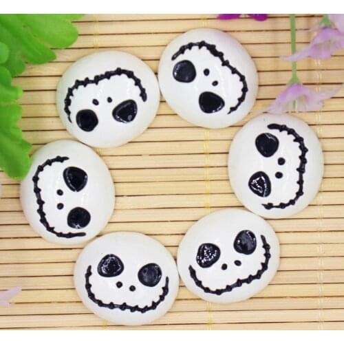 30pcs/lot flat back resin jack skull DIY resin cabochons accessories about 25mm