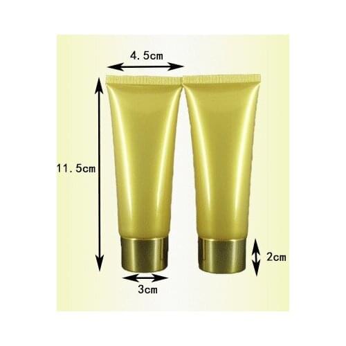 50ml gold soft tube with gold lid f mildy wash butter handcream facial cleaner scrub cream cosmetic packing Refillable Bottles