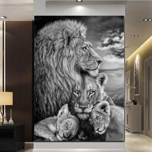 5d square diamond painting African Wild Lions New arrival animals diamond embroidery mosaic full round drill,home decor EE1686