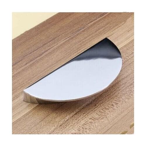 64mm modern fashion mirror face handle silver drawer cabinet pull knob 2.5" chrome half round furniture decoration handle knob