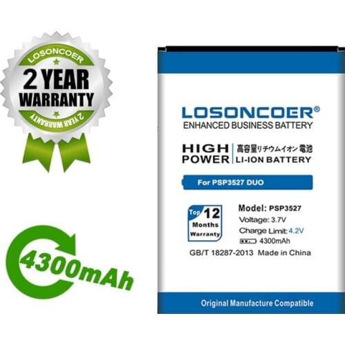 LOSONCOER Battery 4300mAh PSP3527 DUO Battery For Prestigio Wize N3 PSP3507DUO PSP 3507 PSP3527DUO PSP5502 Muze A5